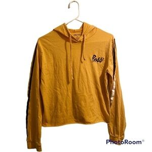 On Fire Yellow “Boss” Lightweight Hoodie, Youth XL, Yellow, 100% Cotton, Casual